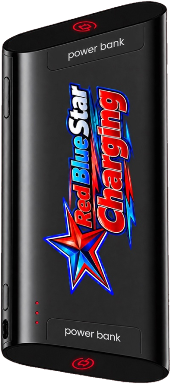 Red Blue Star Charging power bank