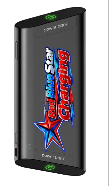 Red Blue Star Charging power bank